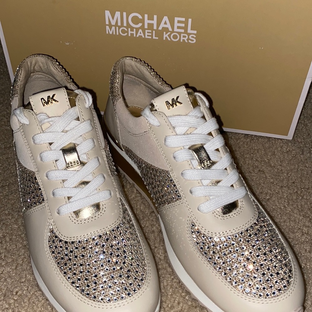 MICHAEL KORS ALLIE WRAP TRAINERS SPARKLY
